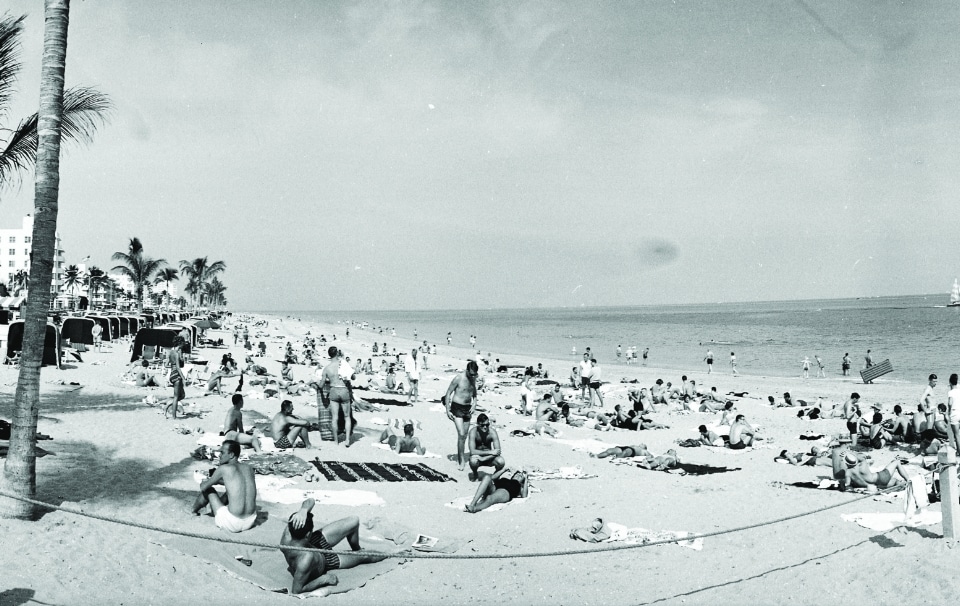 old photo of people at the beach